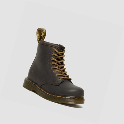 Dr Martens 1460 Wildhorse Toddler Gyerek Fűzős Bakancs Sötétbarna | 503981YCI