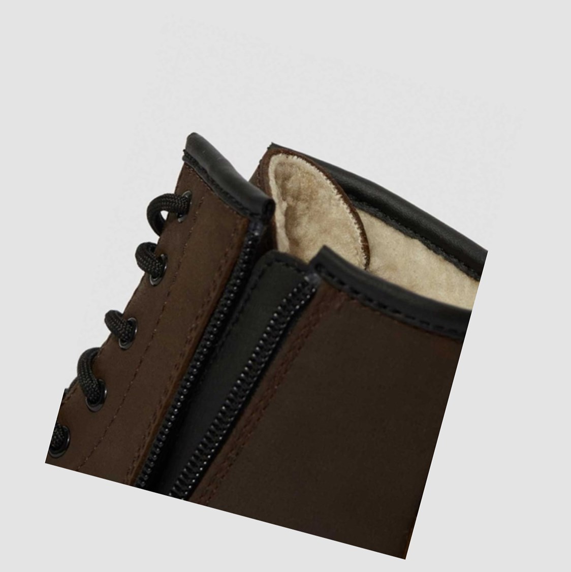 Dr Martens 1460 Faux Fur Bélelt Youth Gyerek Fűzős Bakancs Sötétbarna | 829531VYL
