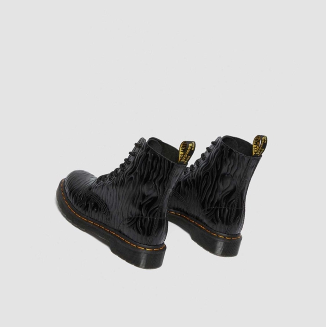 Dr Martens 1460 Pascal Zebra Emboss Női Fűzős Bakancs Fekete | 519836MKG