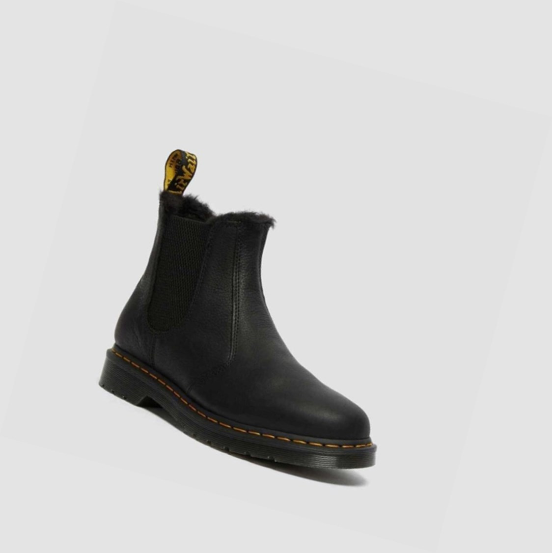 Dr Martens 2976 Faux Fur Bélelt Férfi Chelsea Bakancs Fekete | 041687XAQ