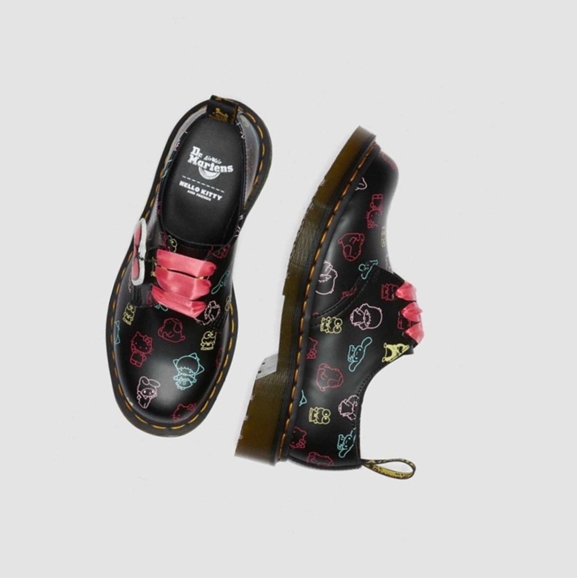 Dr Martens Hello Kitty & Friends 1461 Smooth Női Oxford Cipő Fekete Színes | 180425OZH