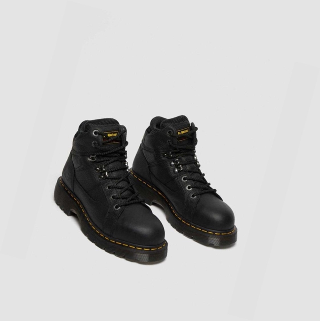 Dr Martens Ironbridge Grizzly Steel Toe Férfi Munkabakancs Fekete | 657203HTE