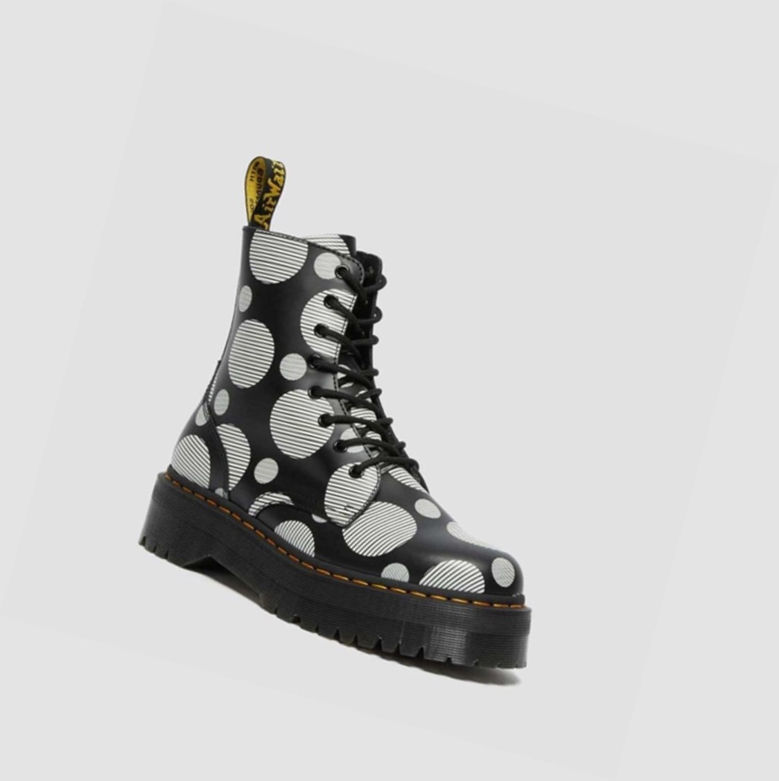 Dr Martens Jadon Polka Dot Smooth Női Platform Bakancs Fekete | 467023RJV