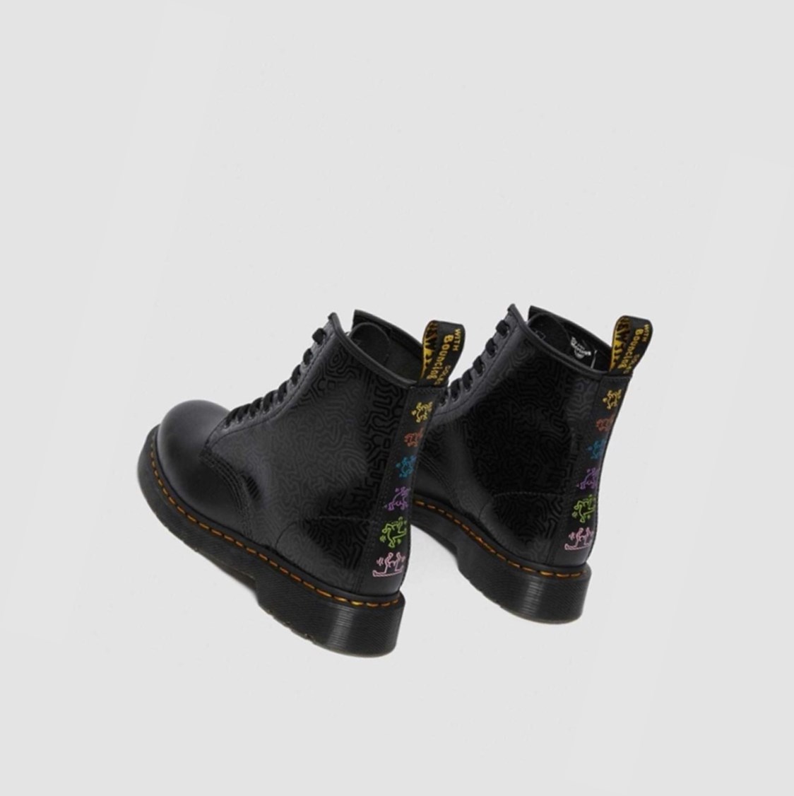 Dr Martens Keith Haring 1460 Smooth Női Fűzős Bakancs Fekete Színes | 056489CXL