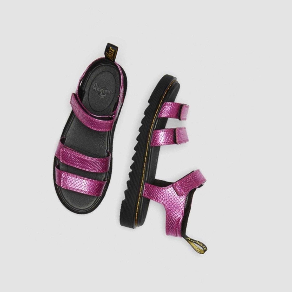 Dr Martens Klaire Reptile Emboss Youth Gyerek Pántos Szandál Rózsaszín | 147982KBT